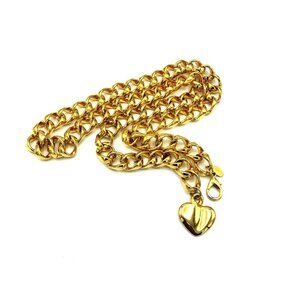 Carolee 1980’s Gold Chain Belt with heart detail